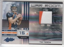 2010 Absolute Memorabilia War Room Prime Patch Worn RC Tim Tebow 50/50 Broncos