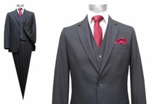 Herren Anzug 3-Teilig 120s Regular Anthrazit