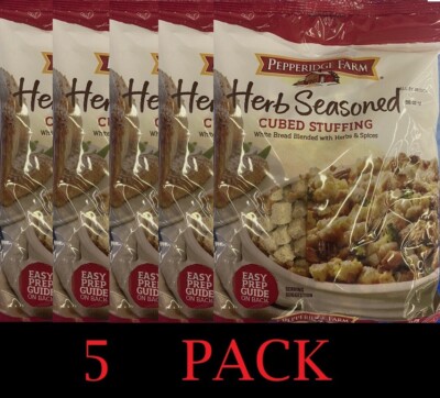 5x Pepperidge Farm HERB SEASONED CUBED STUFFING 12 oz Bag - 5 PACK