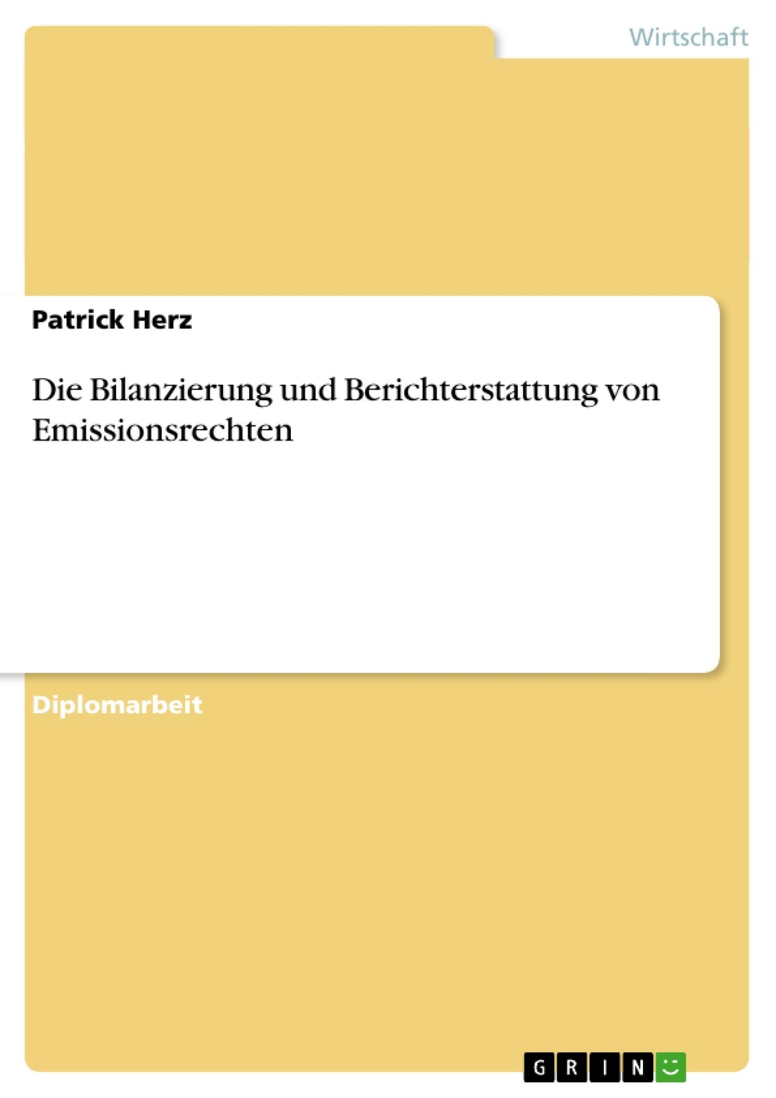 Thumbnail - Die Bilanzierung Und Berichterstattung Von Emissionsrechten | Patrick