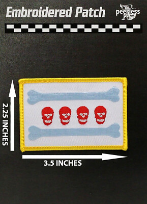 Chicago Flag Skull Patch Full Color Approx 3.5'' x 2.25''