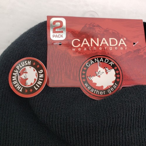 Canada Weather Gear Wintermützen Erwachsene schwarz grau Thermo Plüschfutter 2er Pack - Bild 2 von 4