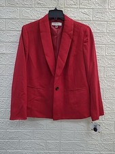 New Kosper Seamed 1 Button Shawl Collar Red Jacket Size 14