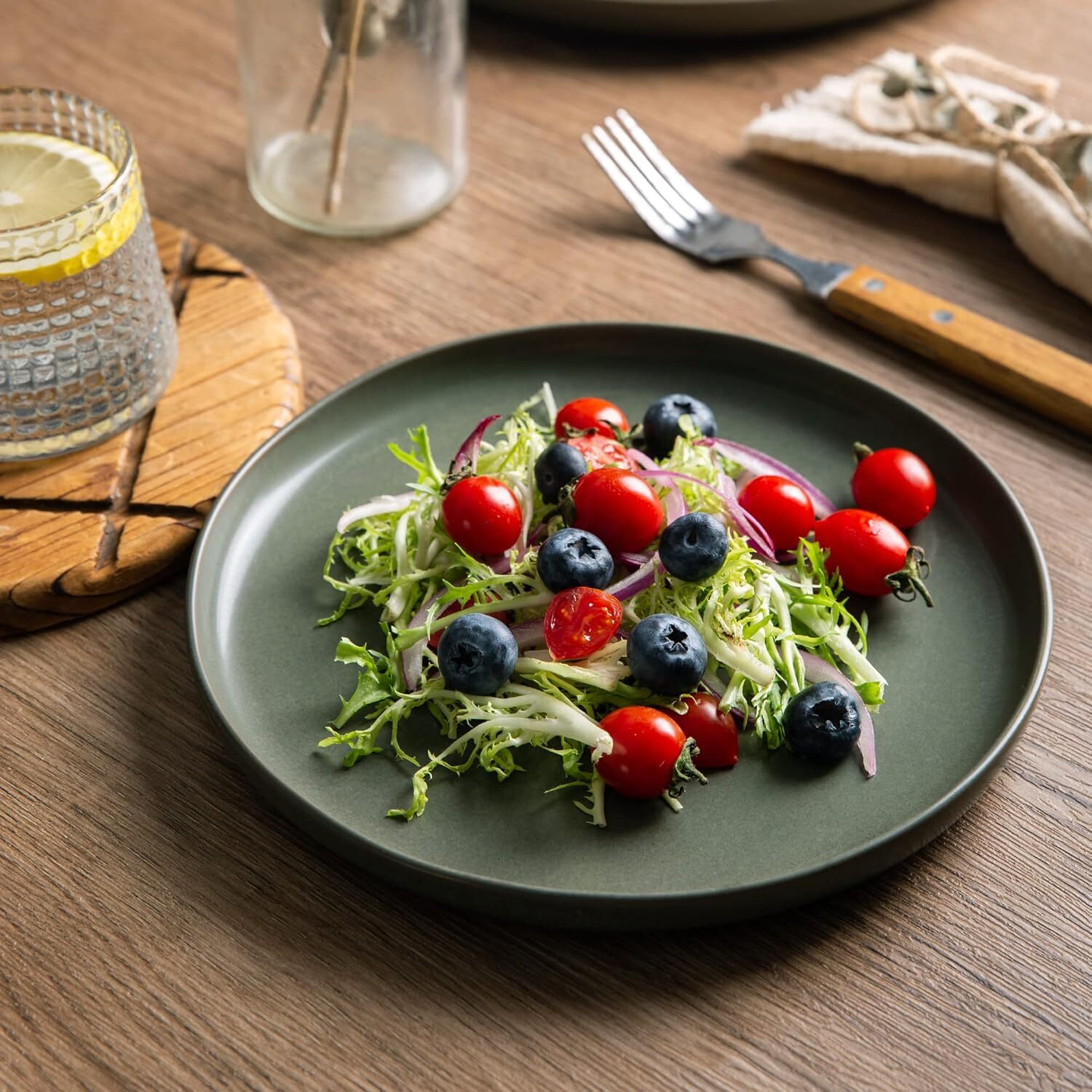 Stoneware Dinnerware Set, Ceramic Plate and Bowl Set, 4 Servings (12 Pieces)