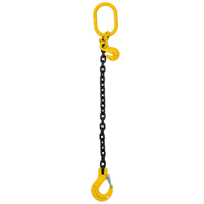 7mm x 1,5T EINBEIN HEBEKETTENSCHLINGE + HAKEN + GREIFERKÜRZER 1/2/3/4/5/6m