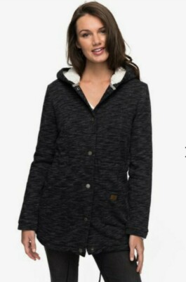 ROXY Into The Storm - Hooded Jersey Jacket for Women, CHARCOAL HEATHER Size L