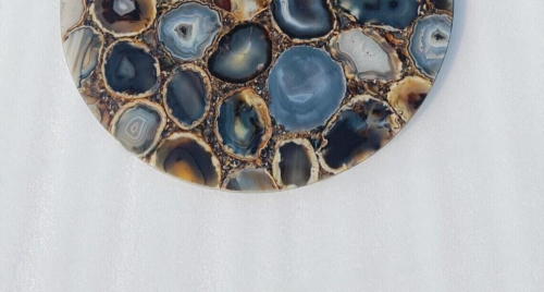 Round Agate Tabletop – Customizable Gemstone Dining, Coffee & Counter Table Top - Picture 2 of 9
