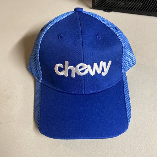 Chewy Hat Baseball Cap Blue Embroidered Spellout Logo Dog Cat Food