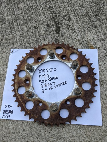 Honda XR250 1994 OEM Rear Sprocket sku 7531 - Picture 2 of 6