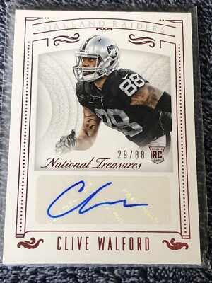 2015 National Treasures Jersey Number Red /88 Clive Walford #150 - Main Image
