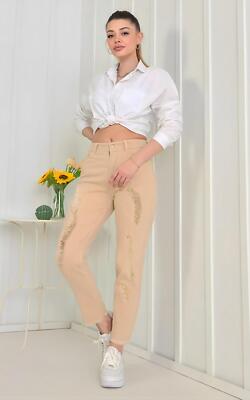 Ladies Skinny Ripped Jeans Womens Denim Slim Fit Stretch Pants