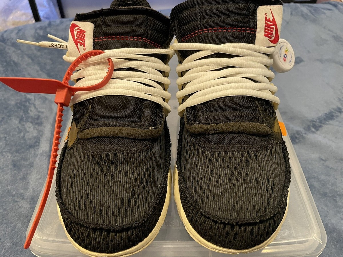 Nike Air Presto Off-White The Ten AA3830-001 Size 8 Lightly Nike Air Presto Off-White The Ten AA3830-001 Size 8 Lightly