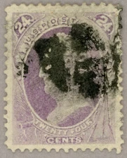 US Scott#153 XF 1870 24c purple General Scott, broad margins, no faults