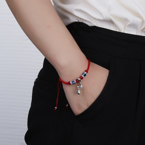 Unisex Charm Red String Rope Braid Bracelet Adjustable Handmade Blue Eye Jewelry - Picture 41 of 51