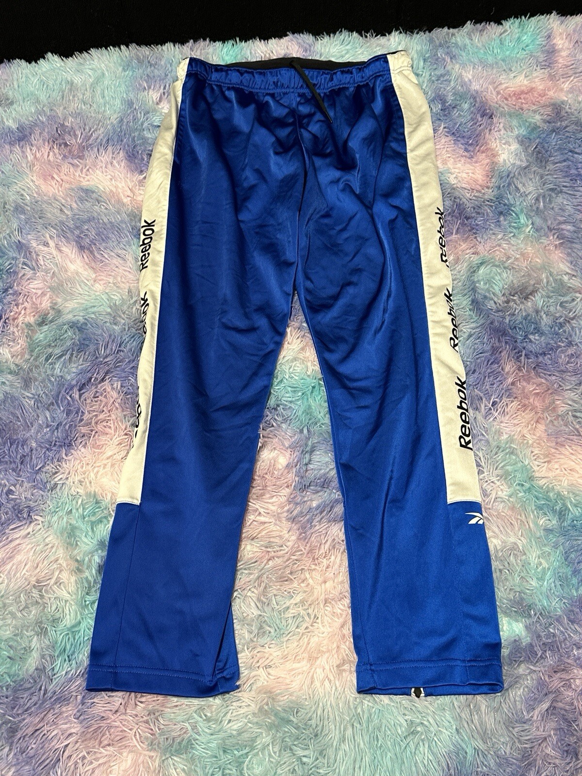 Reebok Mens Training Essentials Linear Logo Athletic Track Pants Men Large Blue