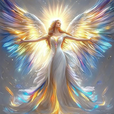 Diamond Art Colored Angel Diamond Painting Kits for Adults, 5D round Full Drill,