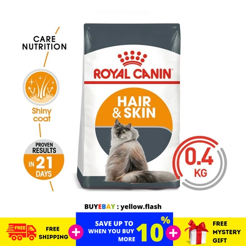 Royal Canin 400g Feline Care Nutrition - Hair & Skin for adult CATS Food Nu