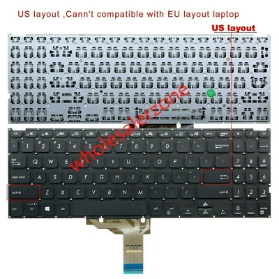 New US Keyboard NO-backlit For Asus Vivobook F515 F515J F515JA F515E F515EA