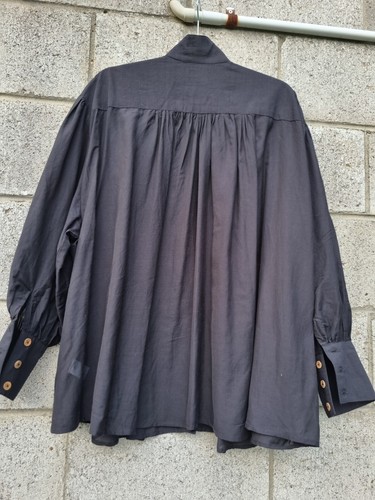 Estilo Emporio designer black blouse shirt M silk cotton - Picture 10 of 10