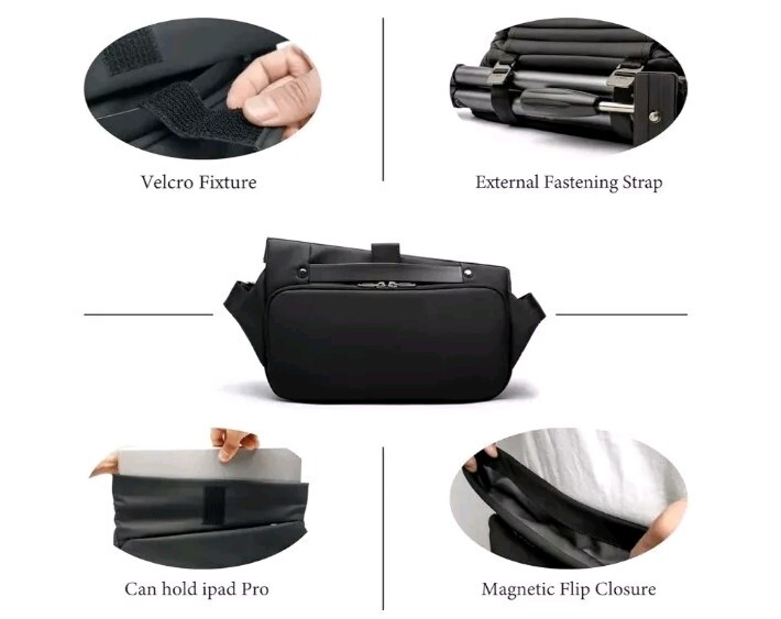 NIID Radiant Urban Sling Bag- Quick Access, Expandable Black