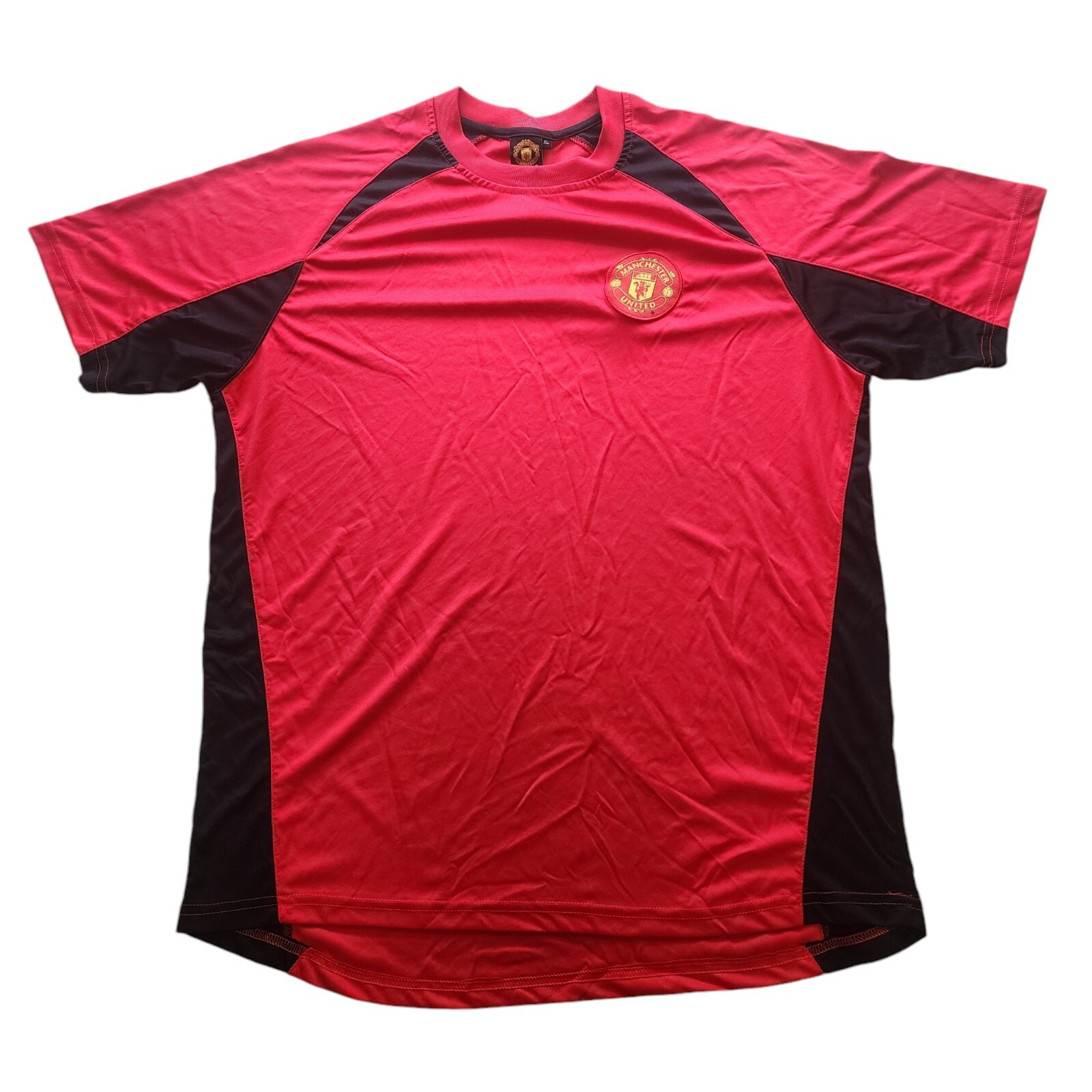 Manchester United Jersey Vintage Licensed Football Soccer Red Black Mens Sz XL