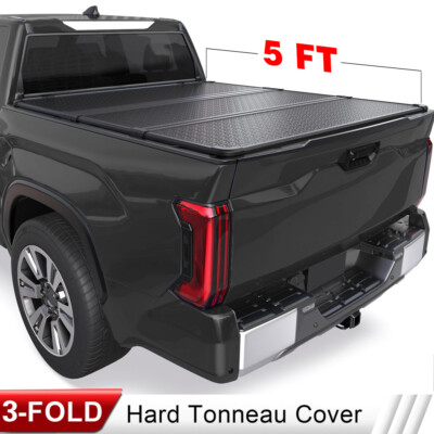 #ad 5FT Hard Tri Fold Tonneau Cover Truck Bed For 2024 2025 Toyota Tacoma Waterproof $329.00