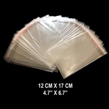 100 Clear Resealable Self Adhesive Seal Cello Lip Tape Plastic bags 4.7" x 6.7"