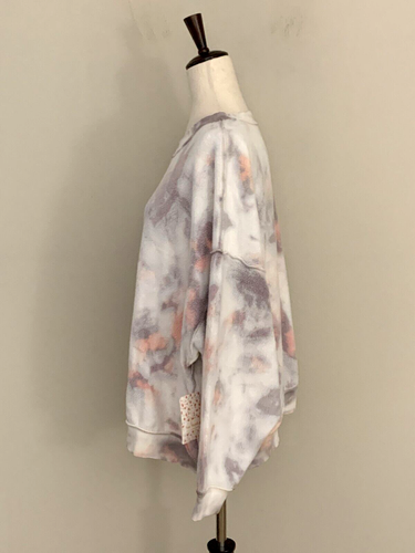 NWT! Free People Women's Sz S Kelly Tie Dye Sweatshirt & Shorts Washed Set Coral - Picture 7 of 11