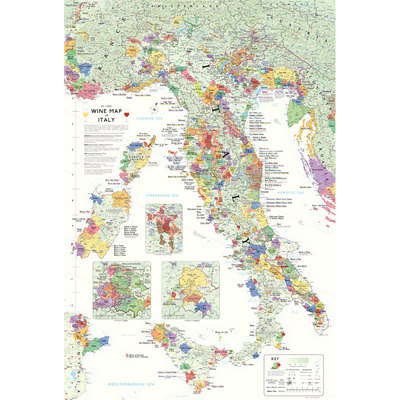 De Long s Wine Map of Italy 24'' x 36''