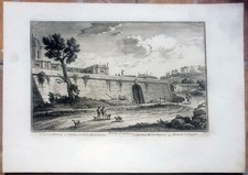 Stampa antica Giuseppe Vasi roma veduta 1773 Porta Fabbrica vaticano acquaforte