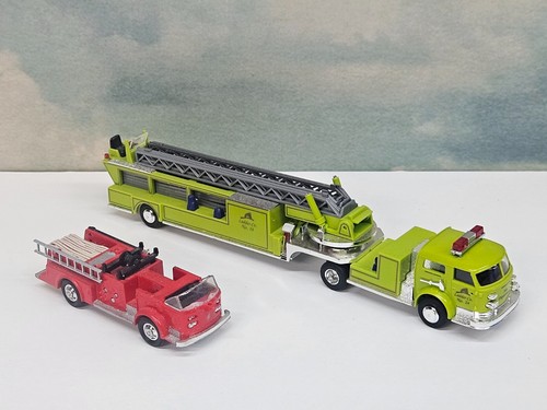 NEW BUILD HO SCALE FIRE STATION 12V LED LIGHTS 2 TRUCKS PRALINE LINDBERG CON-COR - Picture 11 of 15
