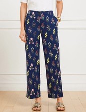 Wide Ankle Twill Pants at Talbots, NWT 109 Floral Radiance 8P Petite