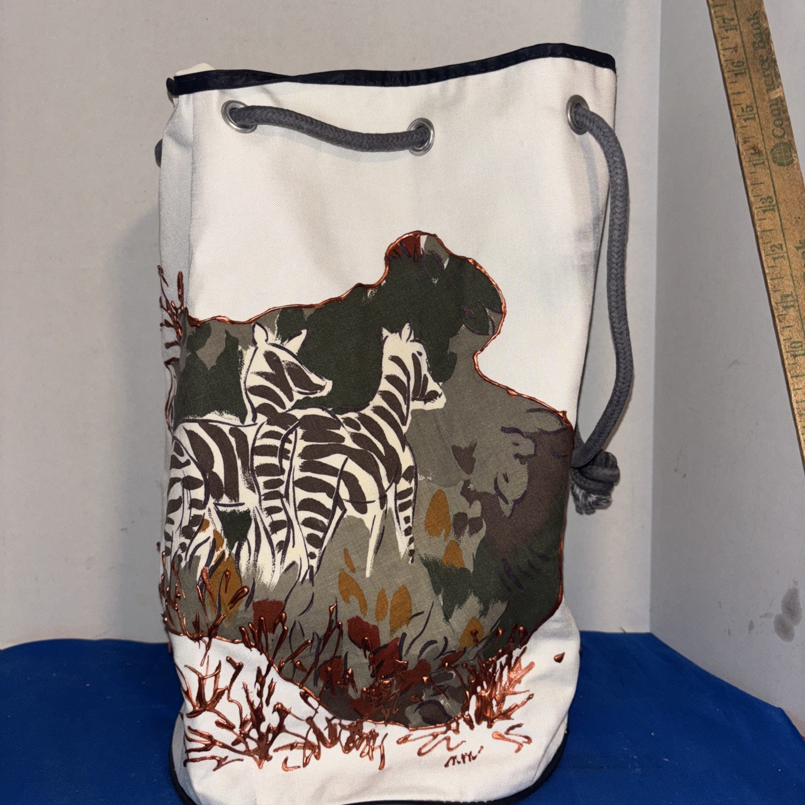 Drawstring Backpack, Bag Purse- Unknown Mark M ??… - image 1