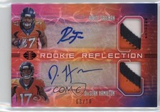 2018 Illusions Red 8/10 Royce Freeman DaeSean Hamilton Dual Patch Auto 0jk5