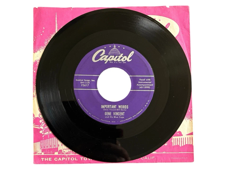 Gene Vincent Crazy Legs / Important Words (PLAYS EX) - Image 4 of 4