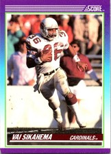 1990 Score #136a Vai Sikahema Wearing helmet in back photo