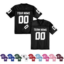 Custom Football Jersey Personalized Name Number V Neck Sports T-Shirt Youth Kid
