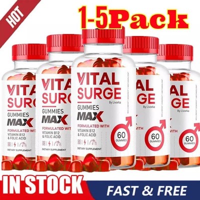 1~3X Vital Surge Male Gummies Maximale Stärke Advanced Formula 60 Stück