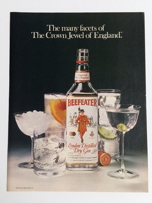 Beefeater London Distilled Dry Gin Magazine Ad The Crown Jewel of England