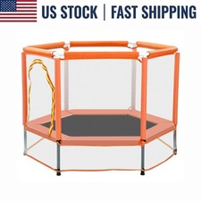 55" Mini Trampoline for Kids Toddlers Enclosure Safety Net Ocean Balls Gift