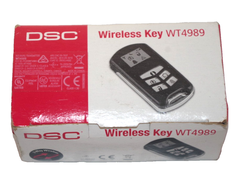 L5 NEW DSC WT4989 4 Button Wireless Backlit Security Key Fob w Icon Display