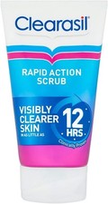 Clearasil Rapid Action Exfoliating Scrub, For Acne 125 ml (Pack of 1), White 