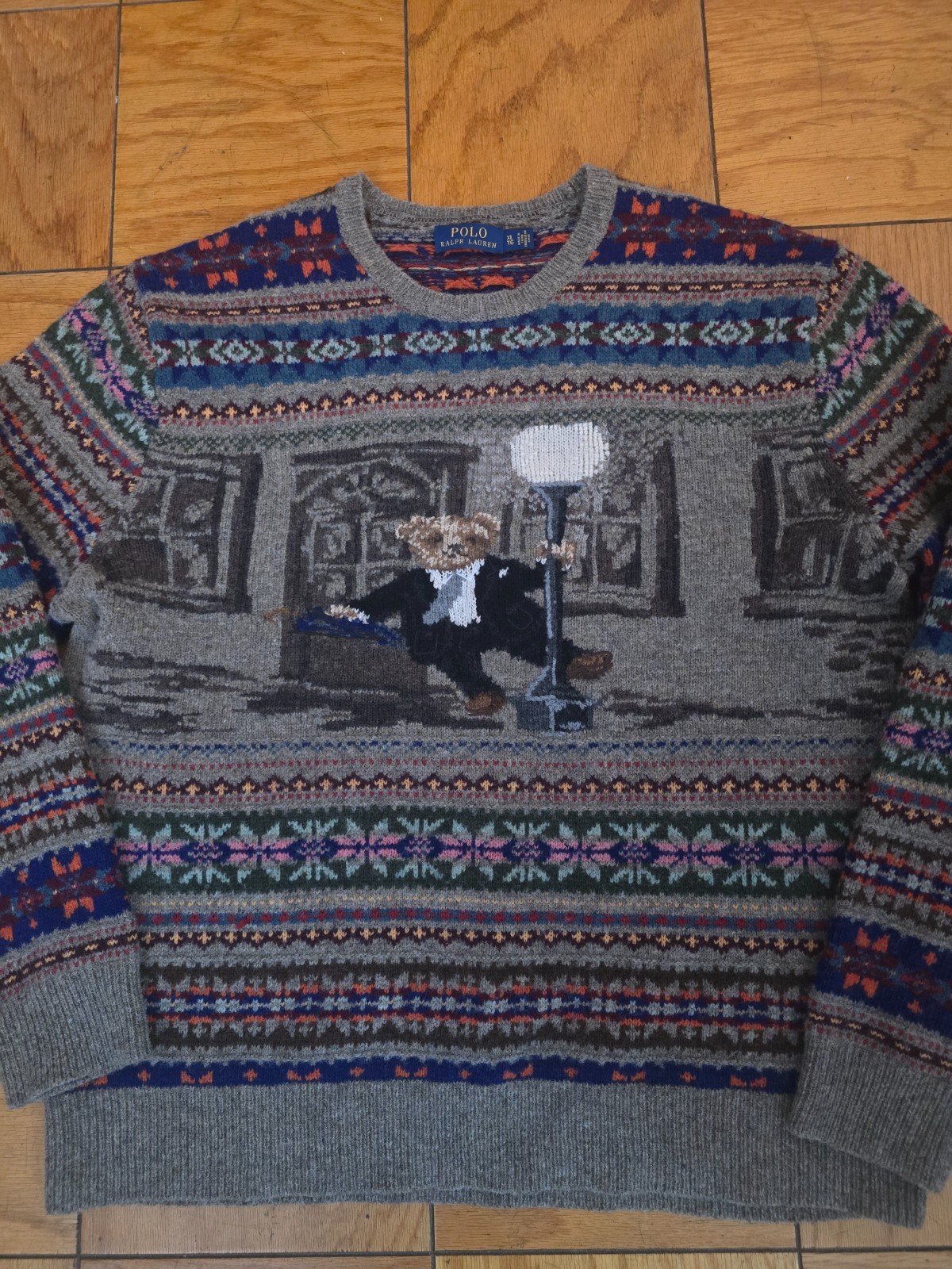 Polo Ralph Lauren Gene Kelly Singing In The Rain Bear Sweater XL 92 p wing