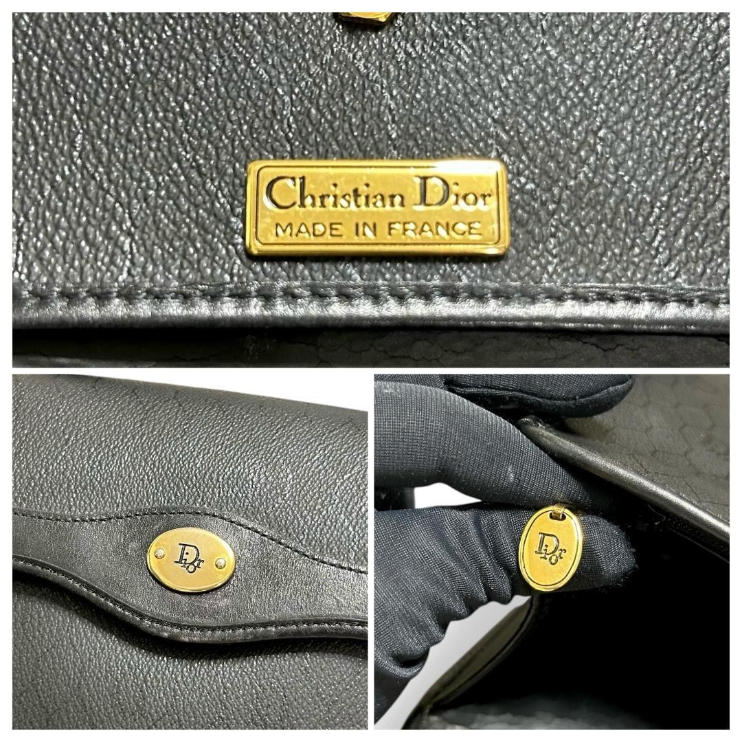 Christian Dior Mini Tote Handbag Black Vintage Women's From Japan Authentic thumbnail 22