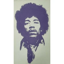 Jimi Hendrix  Iron On Heat Transfer Purple 13"x23"  Rock Band