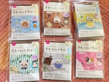 6 wool felt kit hedgehog, budgie, panda, Penguin-lemon, Bear-seal, Cat