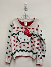 NWT SIZE 12 White Red/Green Hello Kitty Girl's Sweater