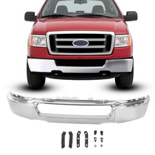Front Bumper Assembly Fits Ford F-150 Mark LT W/o Fog Holes Silver Hardware