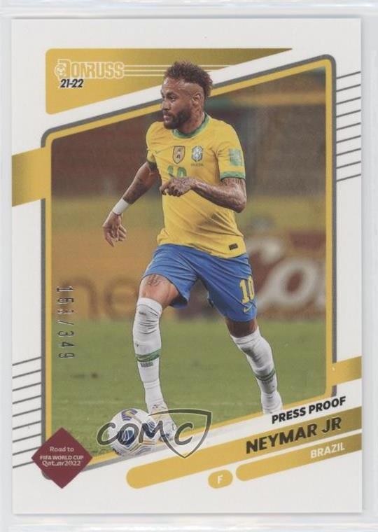 2021-22 Panini Donruss Road to Qatar Press Proof Gold 153/349 Neymar Jr #18 0y7d