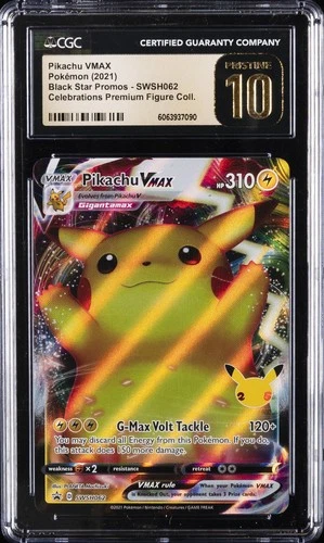 2021 POKEMON BLACK STAR PROMOS #SWSH062 PIKACHU VMAX CGC 10 PERFECT